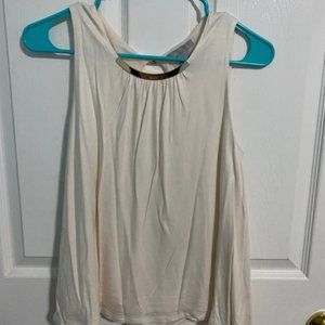 H&M - Cream Colored w/ Gold Plate Neckline Tank Top